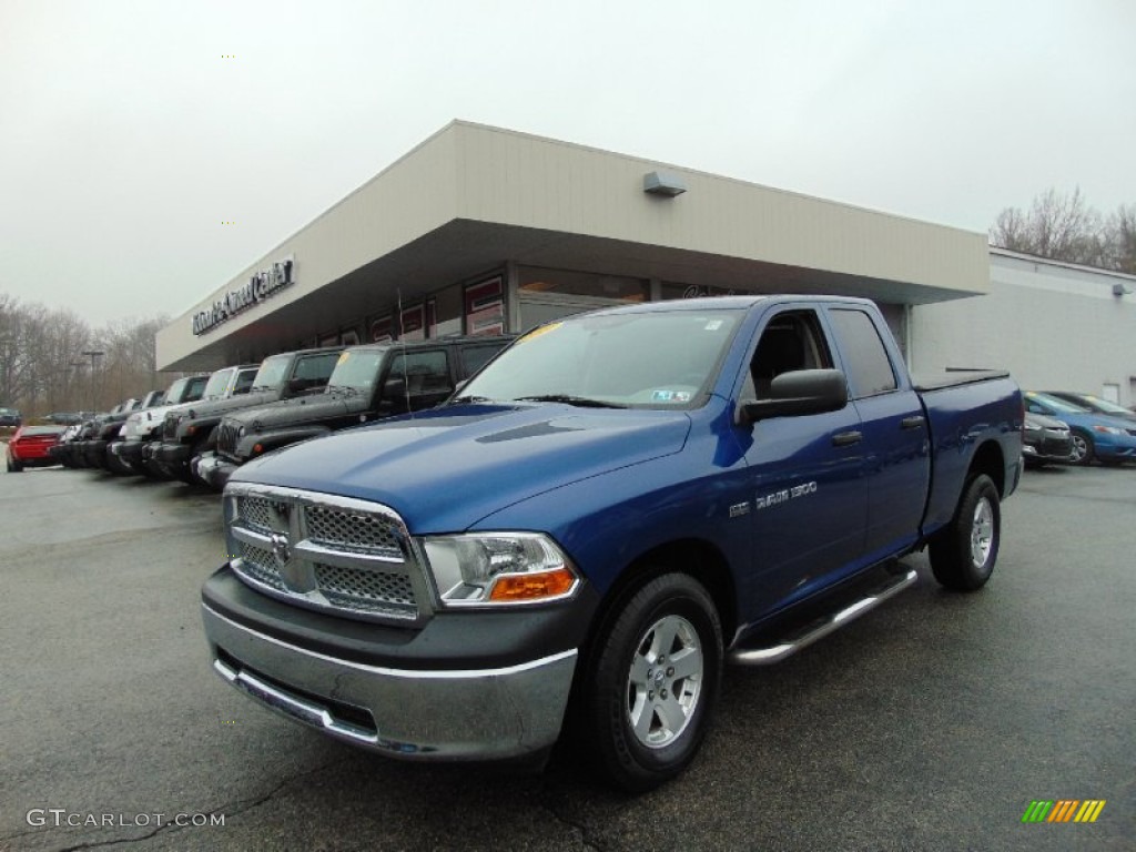 2011 Ram 1500 ST Quad Cab 4x4 - Deep Water Blue Pearl / Dark Slate Gray/Medium Graystone photo #7