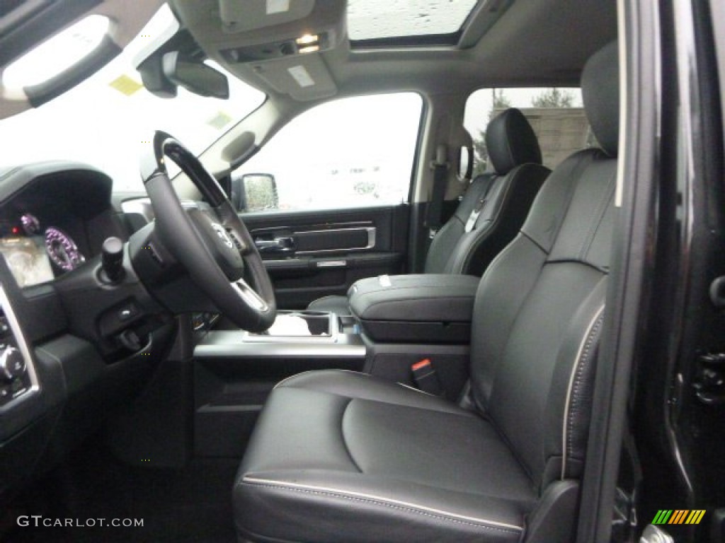 Black Interior 2015 Ram 1500 Laramie Limited Crew Cab 4x4 Photo #102558730