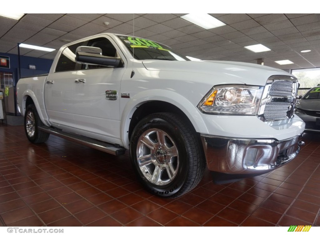 2015 1500 Laramie Long Horn Crew Cab 4x4 - Bright White / Canyon Brown/Light Frost photo #1