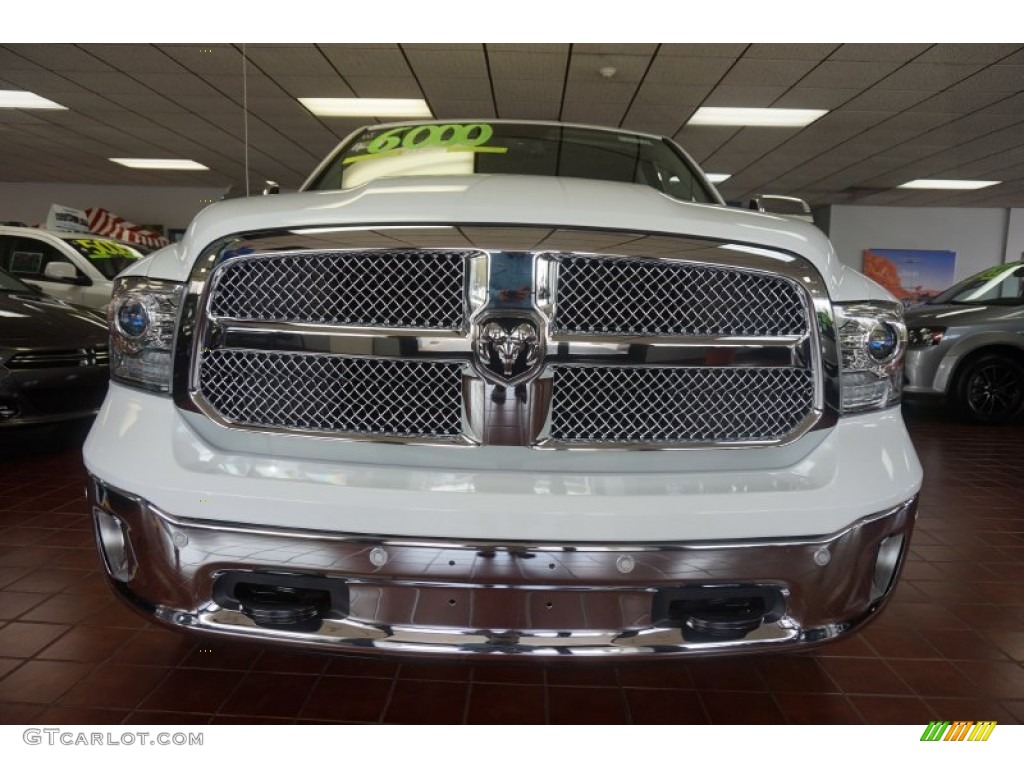 2015 1500 Laramie Long Horn Crew Cab 4x4 - Bright White / Canyon Brown/Light Frost photo #2