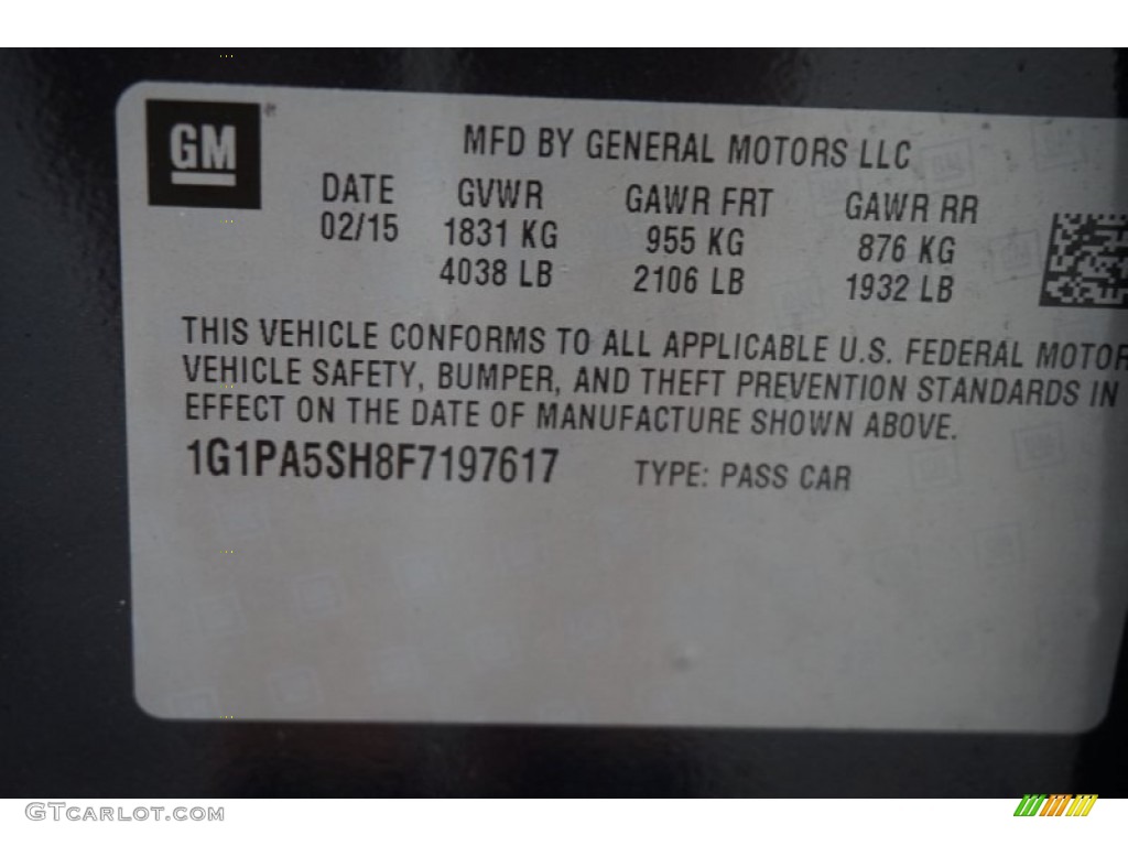 2015 Cruze LS - Blue Ray Metallic / Jet Black/Medium Titanium photo #16