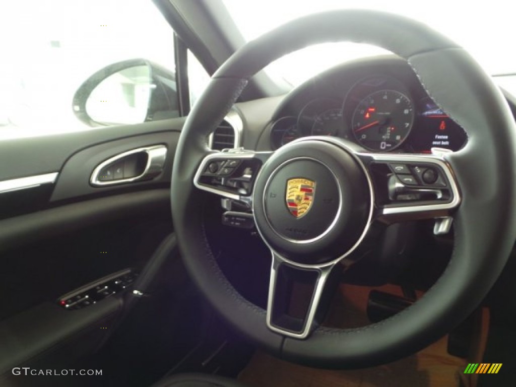 2016 Porsche Cayenne Standard Cayenne Model Black Steering Wheel Photo #102562702