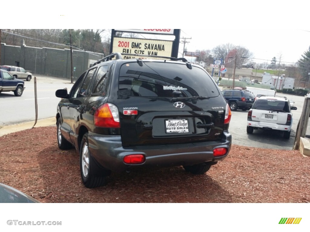 2003 Santa Fe GLS 4WD - Black Obsidian / Gray photo #3