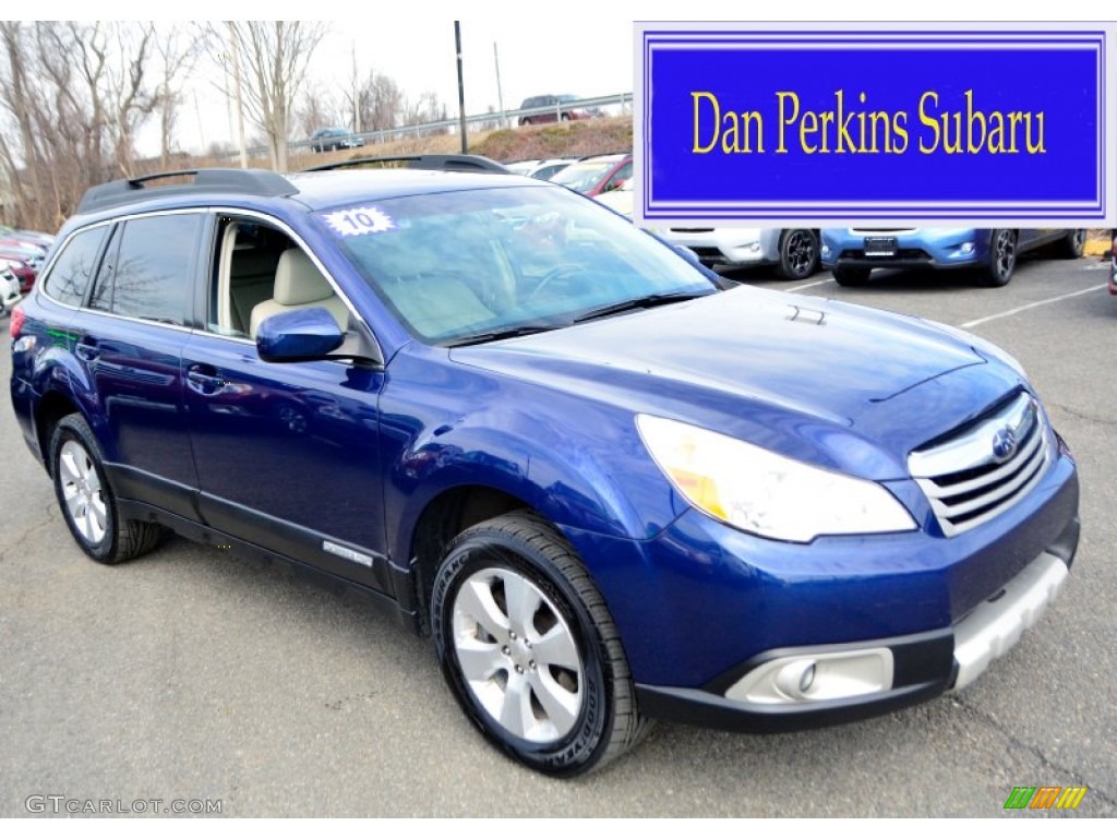 2010 Outback 3.6R Limited Wagon - Azurite Blue Pearl / Warm Ivory photo #1