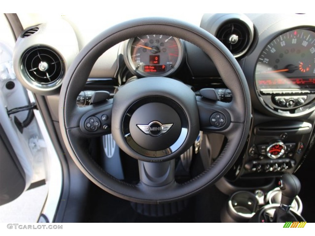 2015 Mini Paceman Cooper S Carbon Black Steering Wheel Photo #102568690