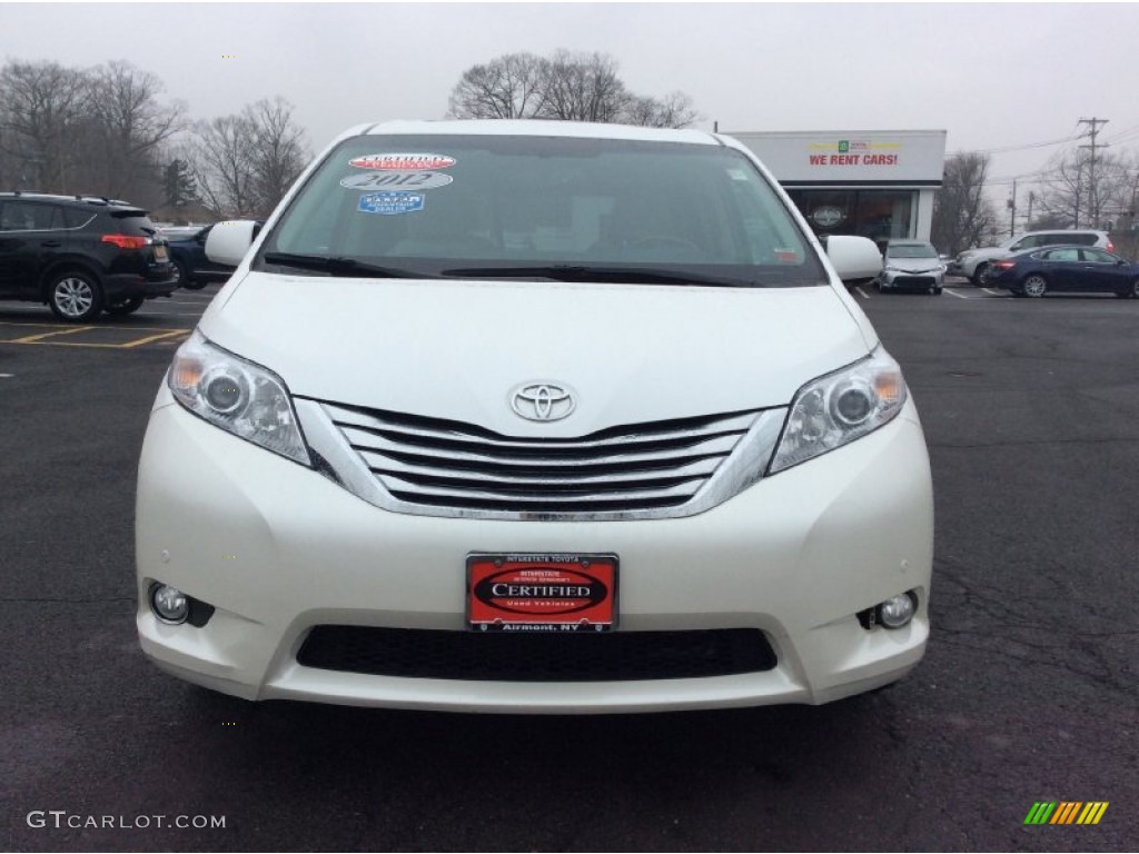 2012 Sienna Limited AWD - Blizzard White Pearl / Bisque photo #2