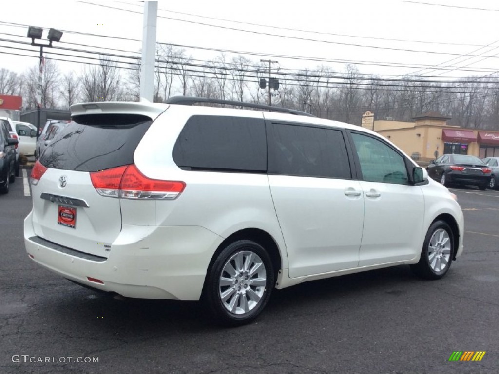 2012 Sienna Limited AWD - Blizzard White Pearl / Bisque photo #4