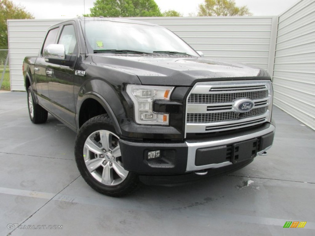 2015 F150 Platinum SuperCrew 4x4 - Tuxedo Black Metallic / Platinum Brunello photo #1