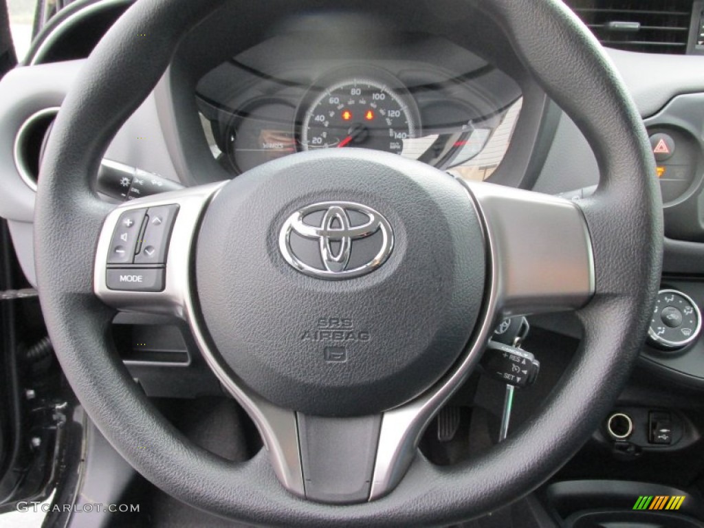 2015 Toyota Yaris 5-Door LE Black Steering Wheel Photo #102578539