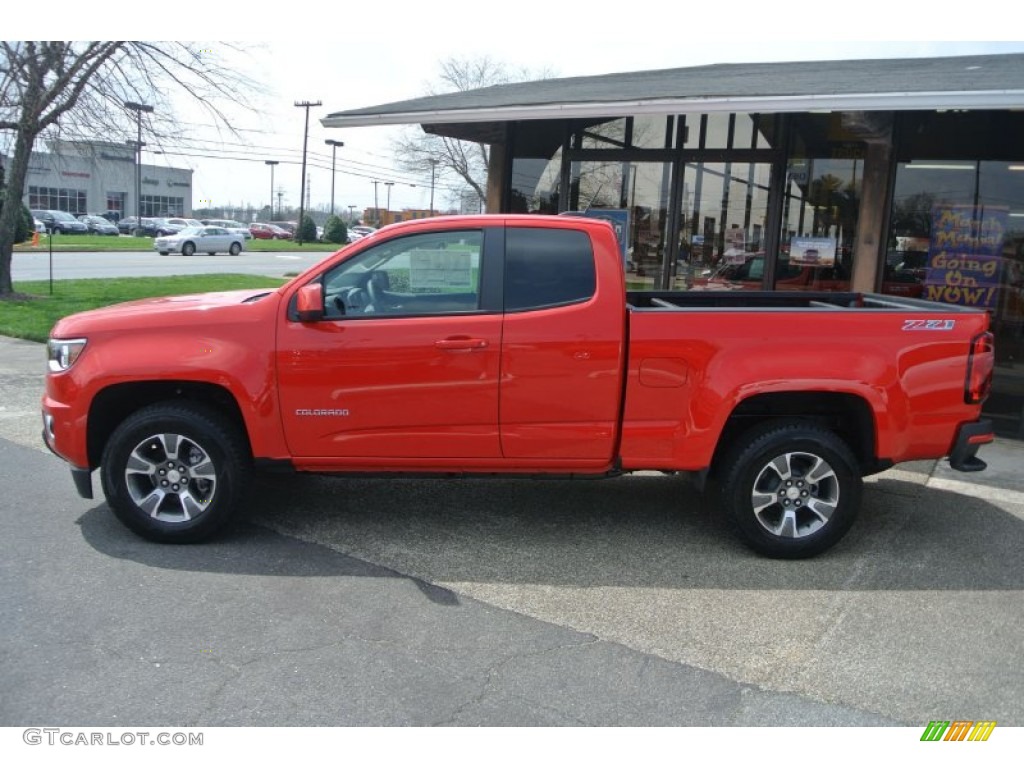 Red Hot 2015 Chevrolet Colorado Z71 Extended Cab 4WD Exterior Photo #102580282