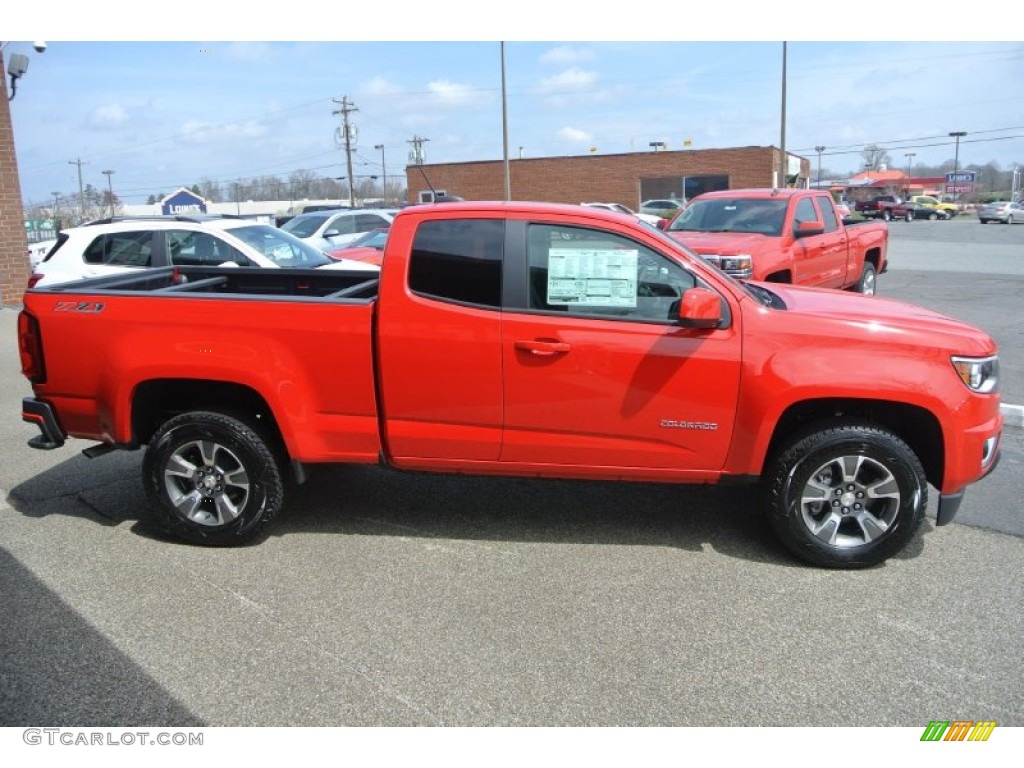 Red Hot 2015 Chevrolet Colorado Z71 Extended Cab 4WD Exterior Photo #102580312