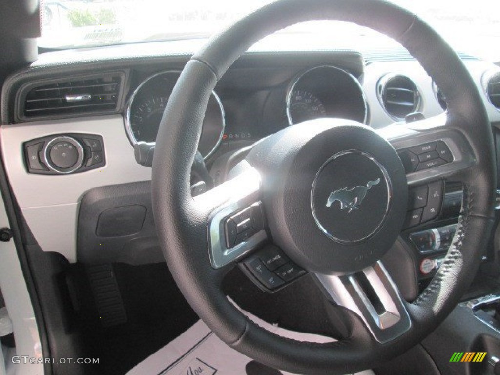 2015 Ford Mustang GT Premium Convertible Ebony Steering Wheel Photo #102586148