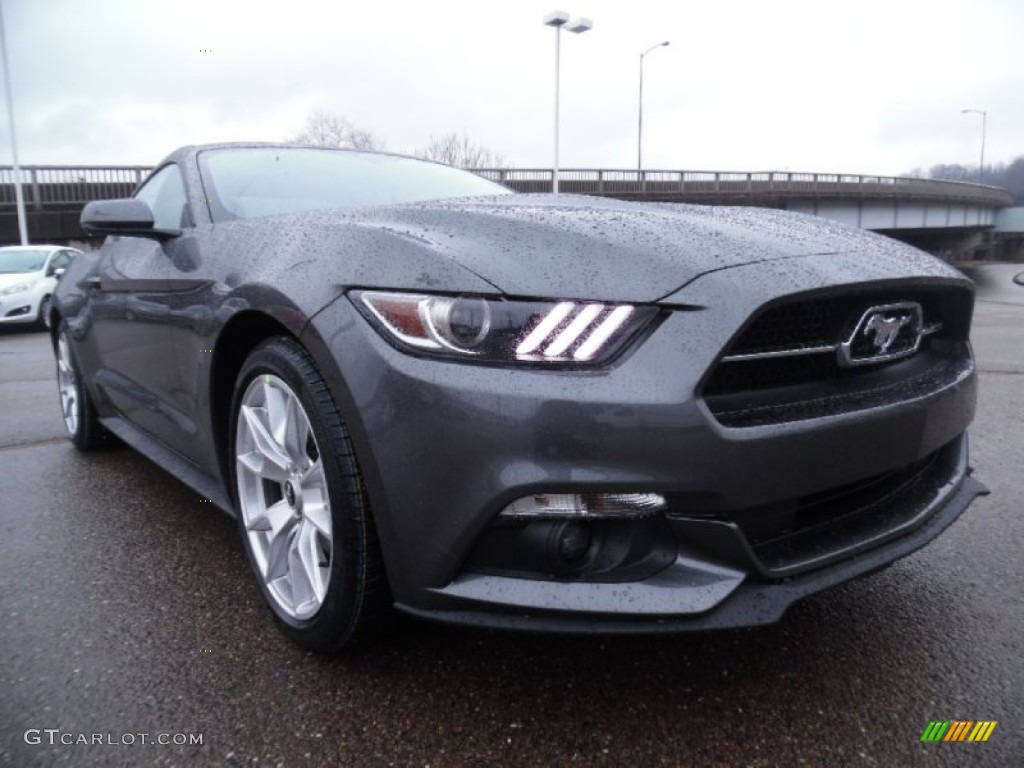 2015 Mustang EcoBoost Premium Coupe - Magnetic Metallic / Ebony photo #2