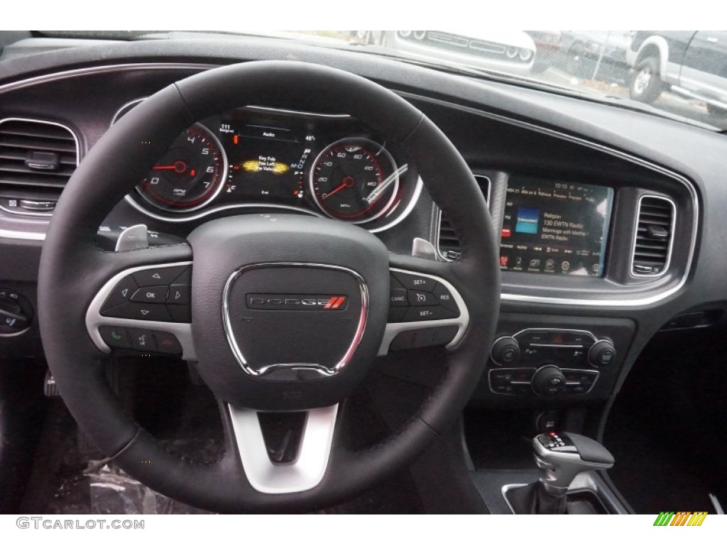2015 Dodge Charger SXT Black Steering Wheel Photo #102587330