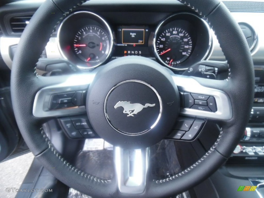 2015 Mustang EcoBoost Premium Coupe - Magnetic Metallic / Ebony photo #17