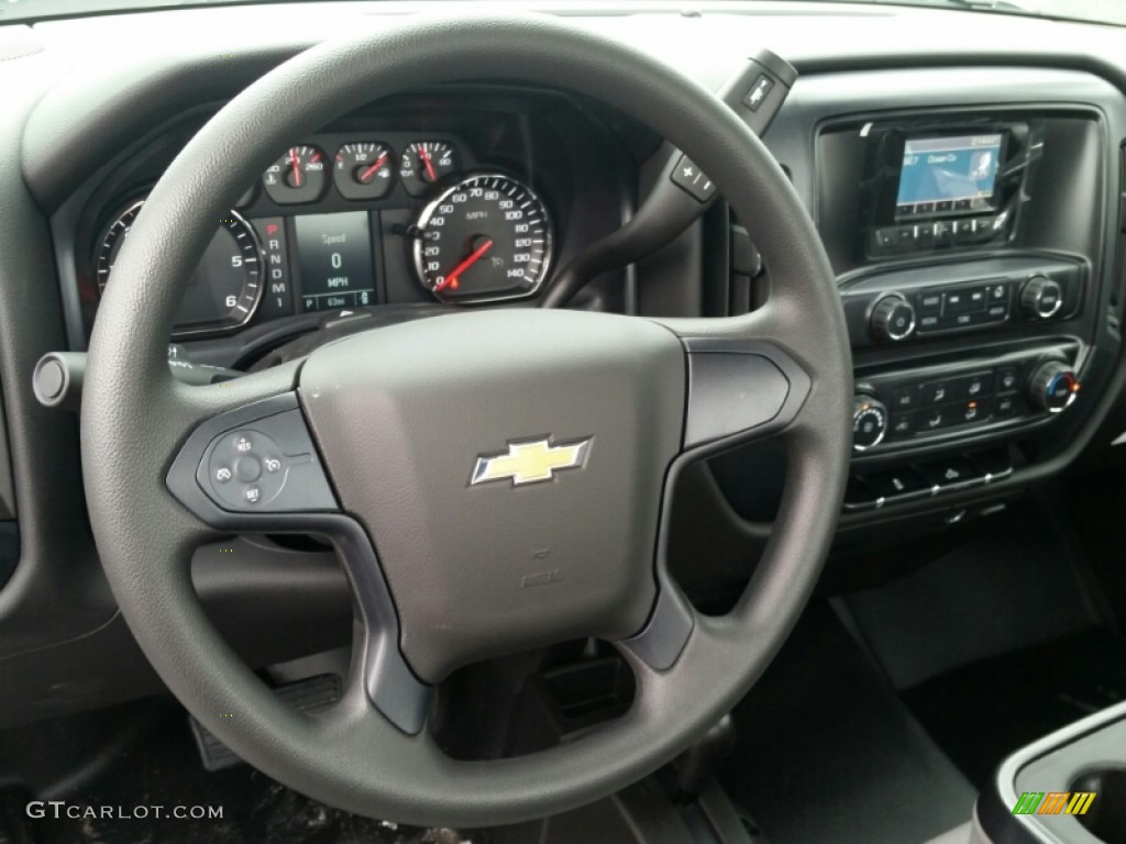 2015 Chevrolet Silverado 3500HD WT Regular Cab 4x4 Jet Black/Dark Ash Steering Wheel Photo #102587678