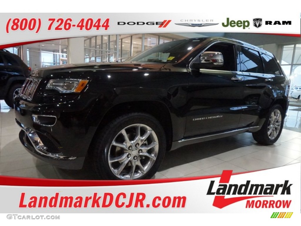 2015 Grand Cherokee Summit 4x4 - Brilliant Black Crystal Pearl / Summit Dark Sienna Brown/Black photo #1