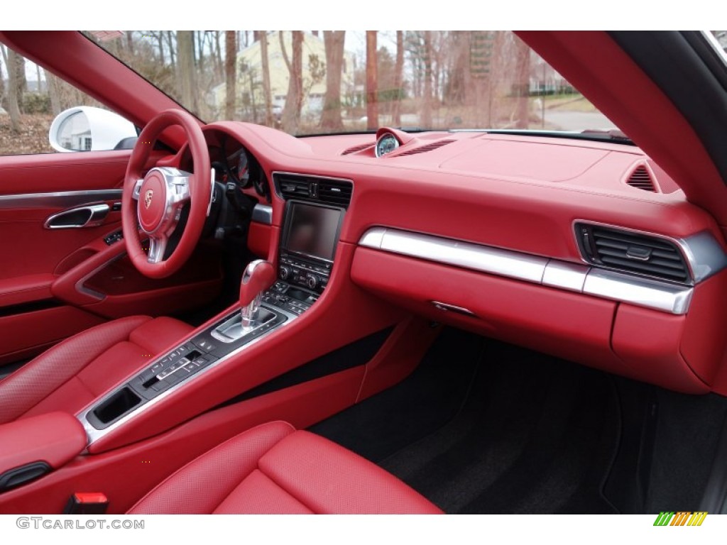 2013 Porsche 911 Carrera S Cabriolet Carrera Red Natural Leather Dashboard Photo #102590302