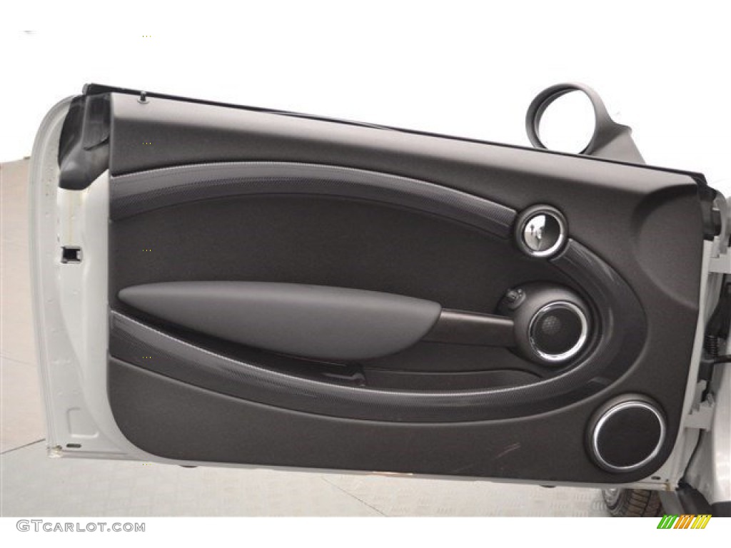 2015 Mini Roadster Cooper S Lounge Carbon Black Leather Door Panel Photo #102597059
