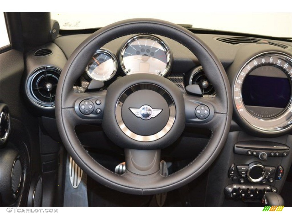 2015 Mini Roadster Cooper S Lounge Carbon Black Leather Steering Wheel Photo #102597152