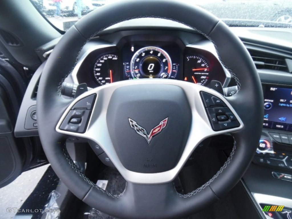 2015 Chevrolet Corvette Stingray Coupe Jet Black Steering Wheel Photo #102597614