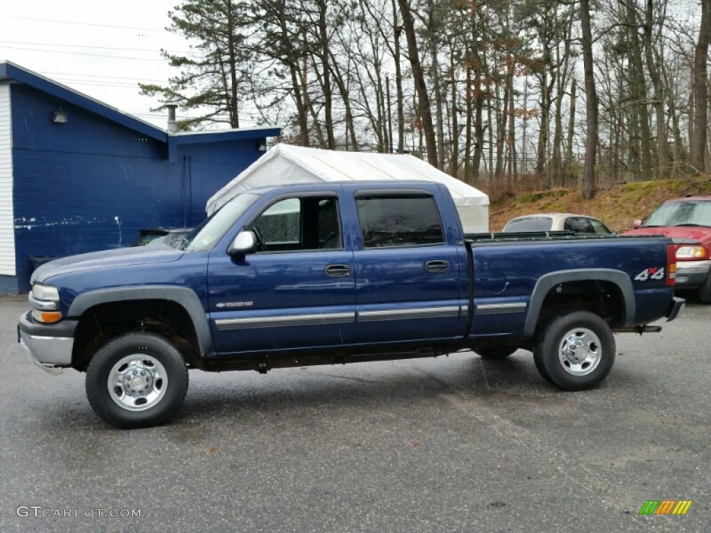 2002 Silverado 1500 LS Crew Cab 4x4 - Indigo Blue Metallic / Graphite Gray photo #17