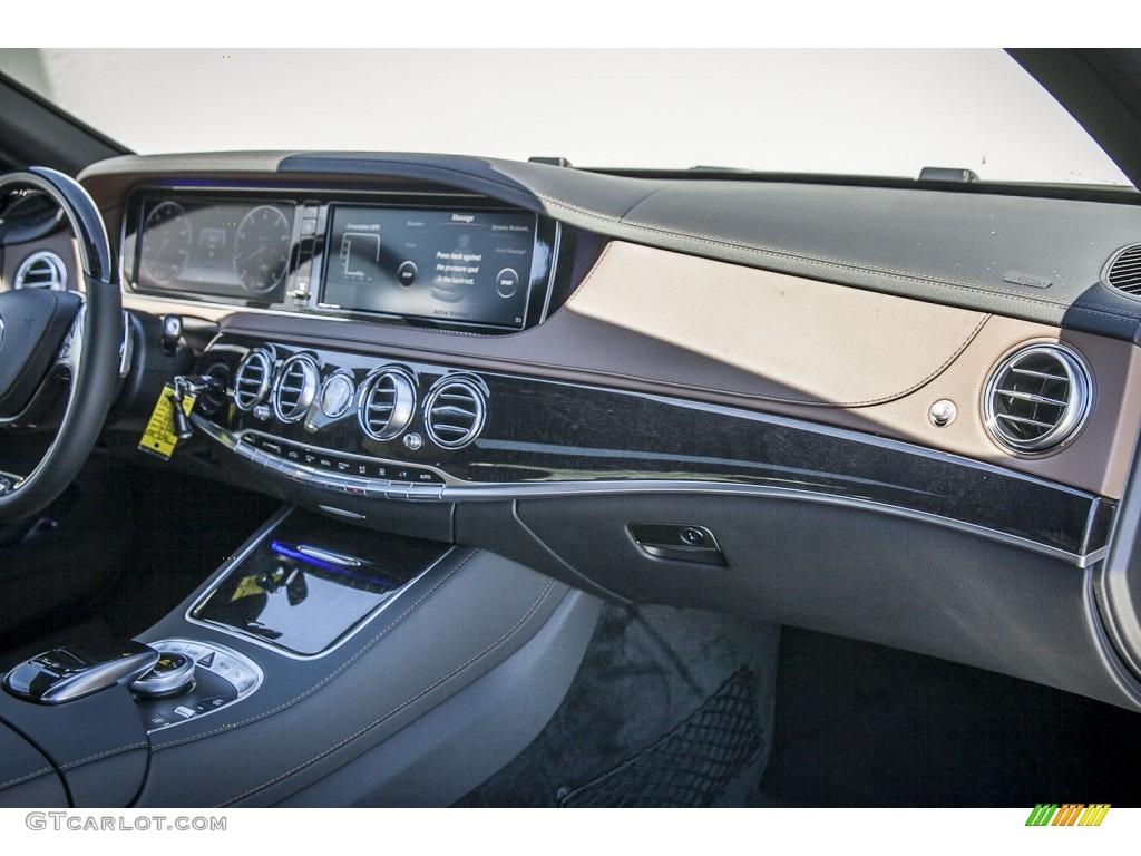 2015 Mercedes-Benz S 550 Sedan Nut Brown/Black Dashboard Photo #102606166