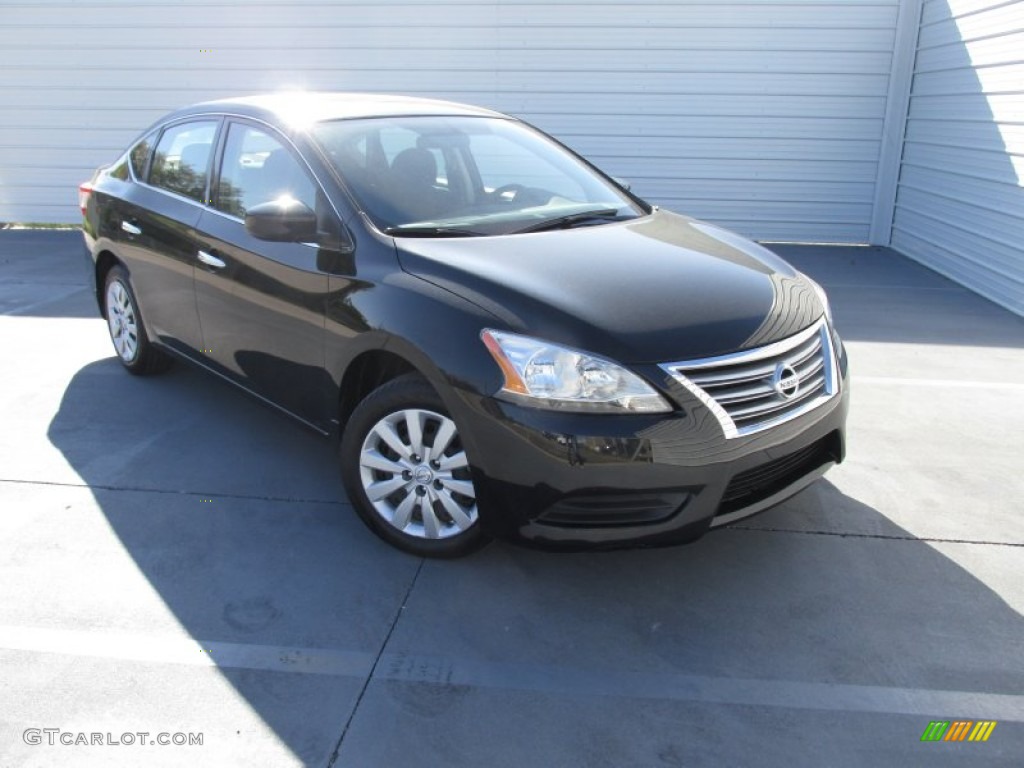 2014 Sentra SV - Super Black / Charcoal photo #2