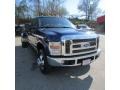 2008 Dark Blue Pearl Metallic Ford F350 Super Duty Lariat Crew Cab 4x4 Dually  photo #4