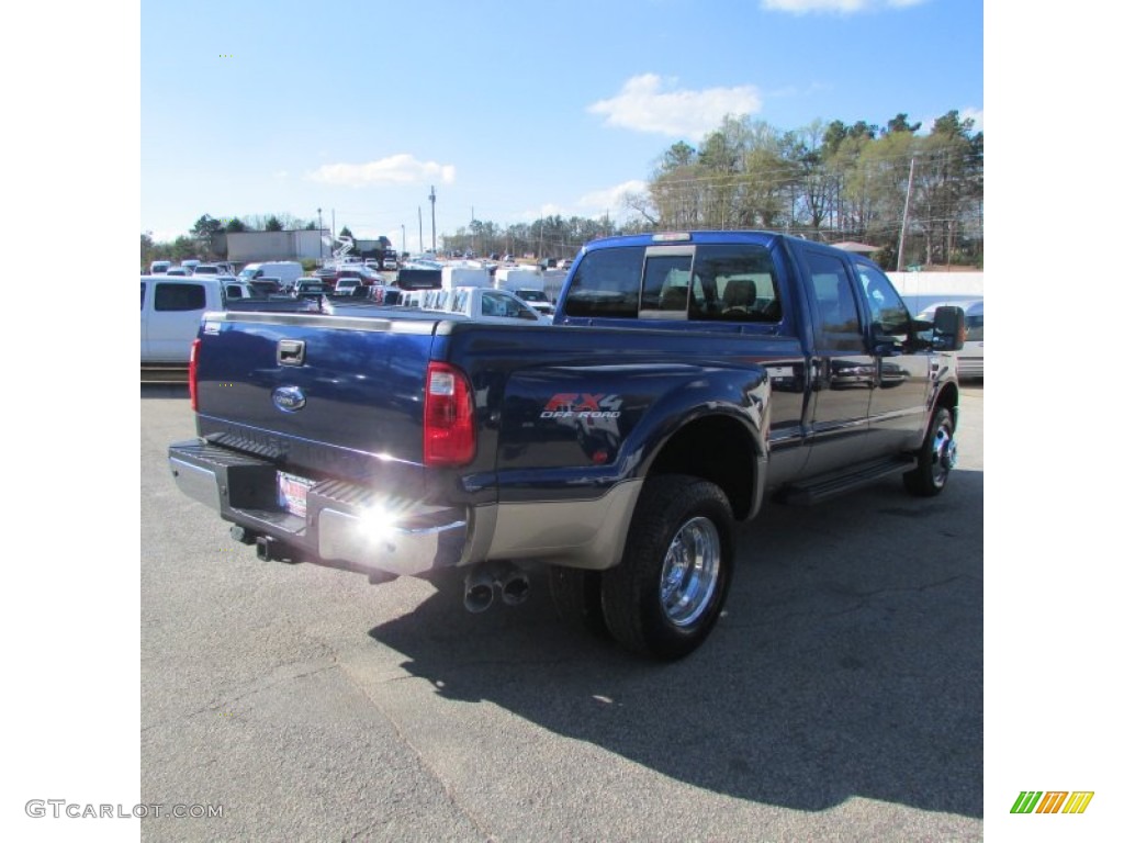 2008 F350 Super Duty Lariat Crew Cab 4x4 Dually - Dark Blue Pearl Metallic / Camel photo #6