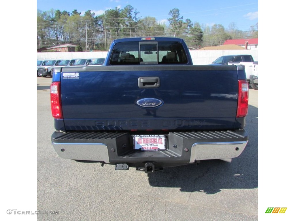 2008 F350 Super Duty Lariat Crew Cab 4x4 Dually - Dark Blue Pearl Metallic / Camel photo #7