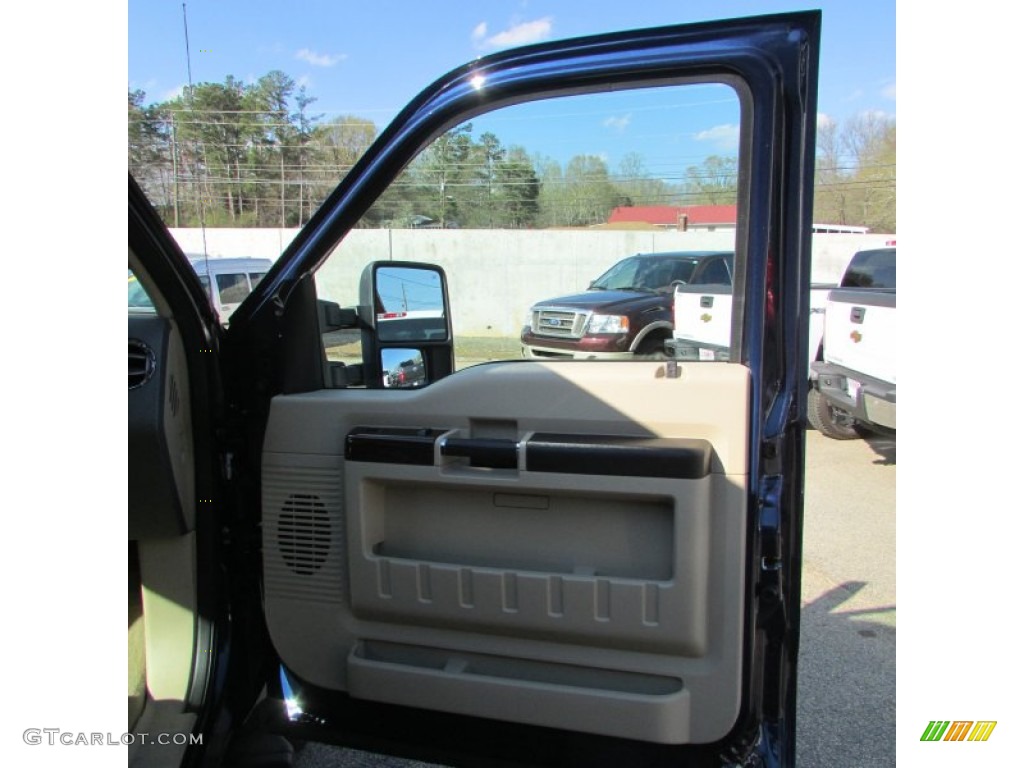 2008 F350 Super Duty Lariat Crew Cab 4x4 Dually - Dark Blue Pearl Metallic / Camel photo #13