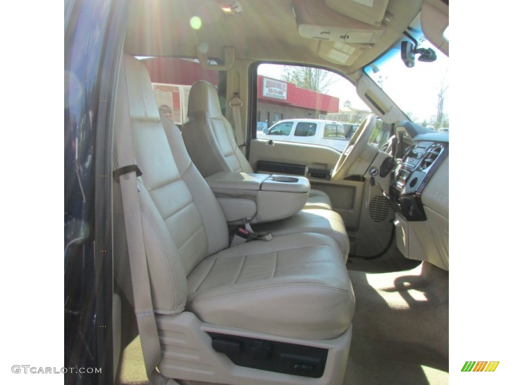 2008 F350 Super Duty Lariat Crew Cab 4x4 Dually - Dark Blue Pearl Metallic / Camel photo #16