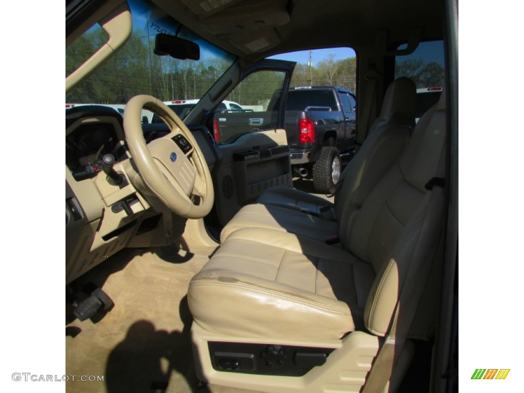 2008 F350 Super Duty Lariat Crew Cab 4x4 Dually - Dark Blue Pearl Metallic / Camel photo #31