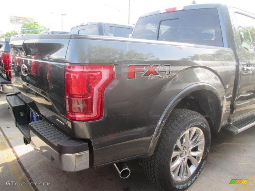 2015 F150 Lariat SuperCrew 4x4 - Magnetic Metallic / Black photo #11