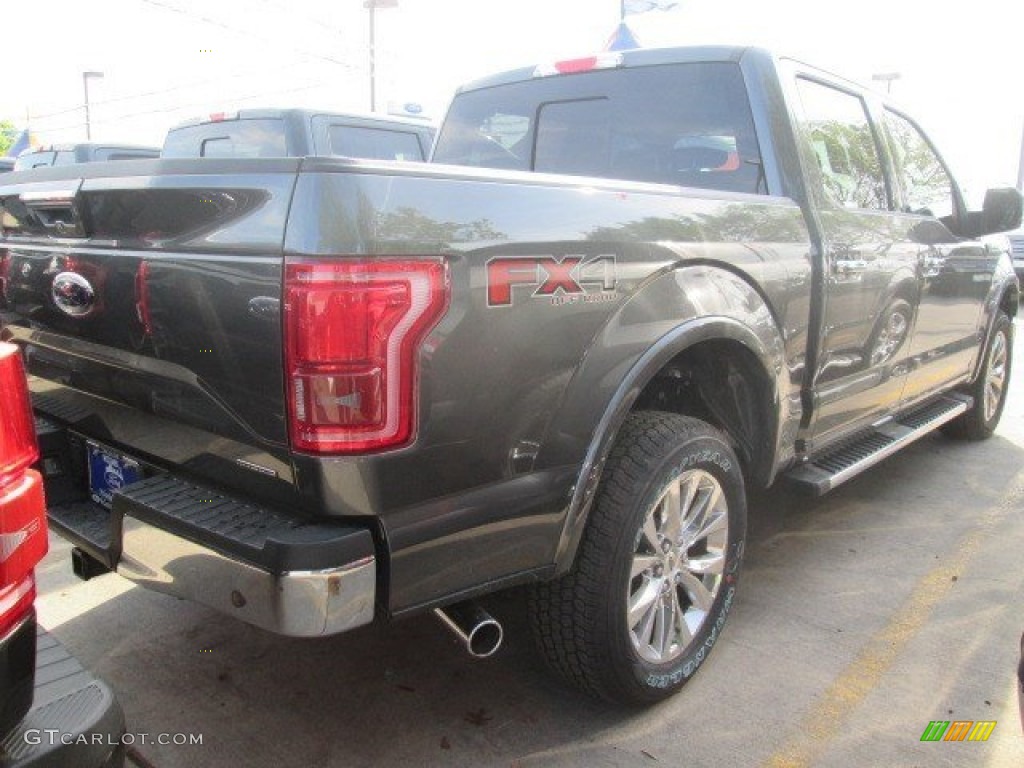 2015 F150 Lariat SuperCrew 4x4 - Magnetic Metallic / Black photo #12