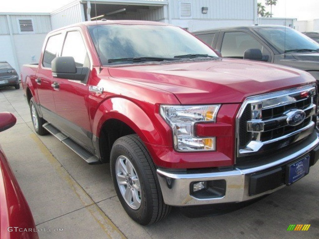 2015 F150 XLT SuperCrew - Ruby Red Metallic / Medium Light Camel photo #1