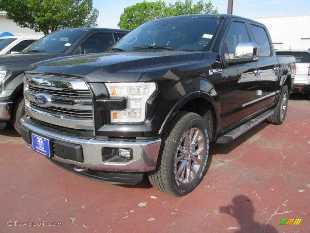 2015 F150 Lariat SuperCrew 4x4 - Tuxedo Black Metallic / Black photo #6