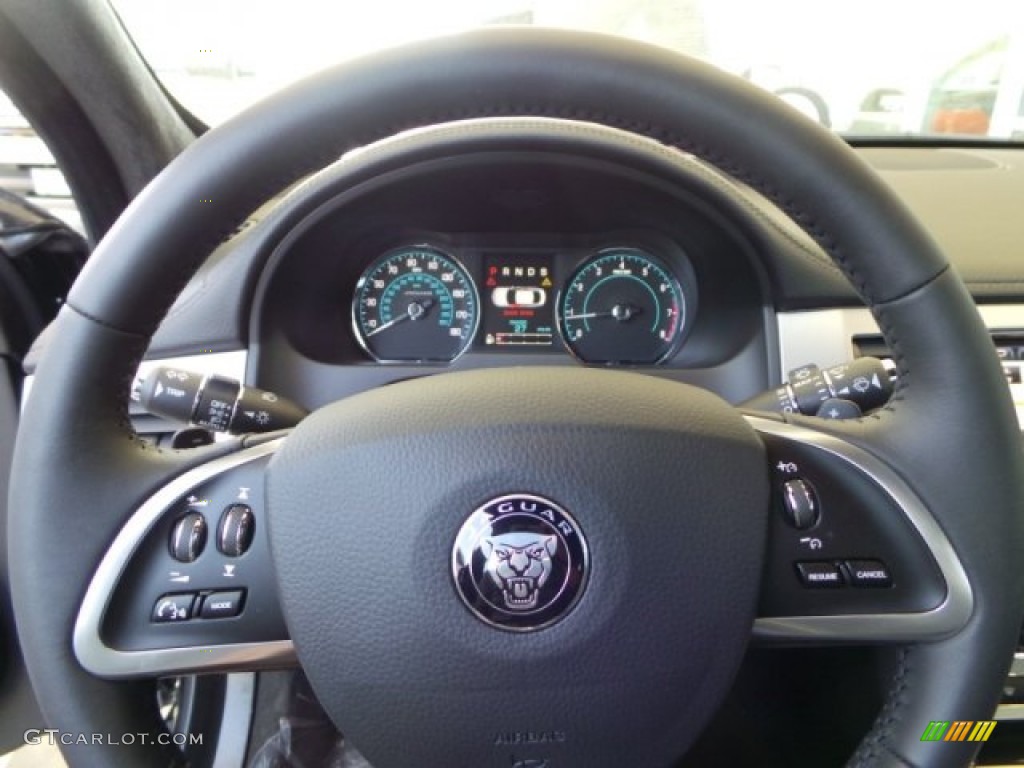 2015 Jaguar XF 3.0 Warm Charcoal/Warm Charcoal Steering Wheel Photo #102629566