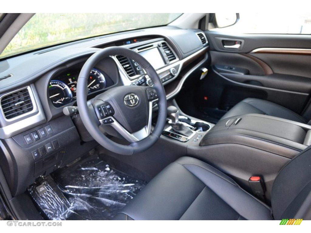Black Interior 2015 Toyota Highlander Hybrid Limited AWD Photo #102629767
