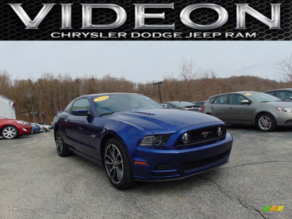 2014 Mustang GT Premium Coupe - Deep Impact Blue / Charcoal Black photo #1