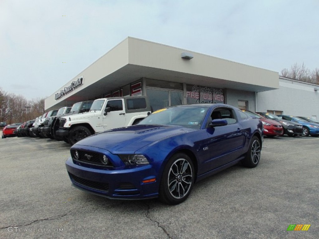 2014 Mustang GT Premium Coupe - Deep Impact Blue / Charcoal Black photo #7