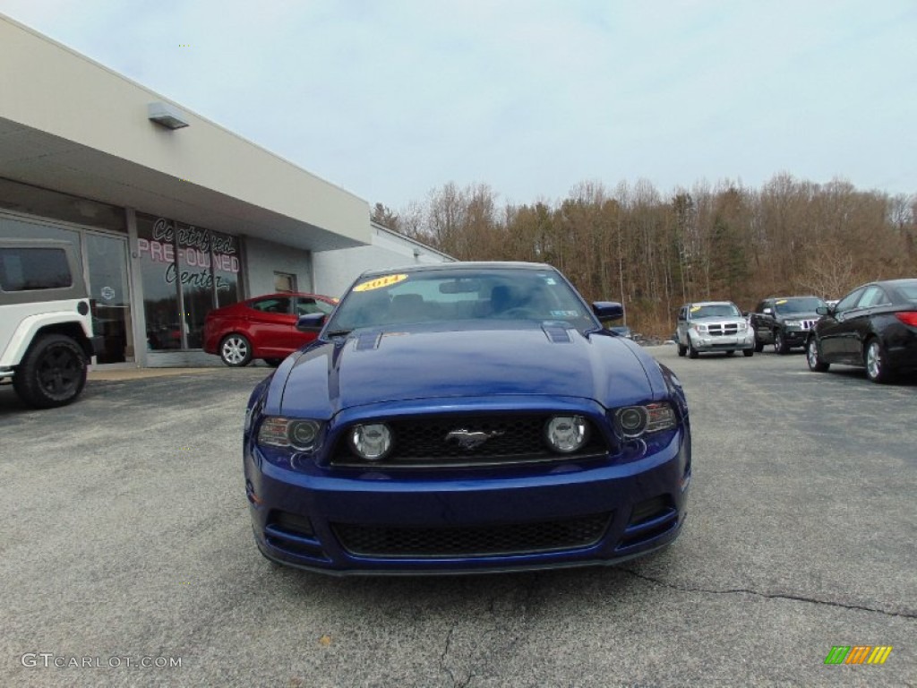 2014 Mustang GT Premium Coupe - Deep Impact Blue / Charcoal Black photo #8