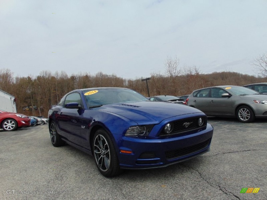 2014 Mustang GT Premium Coupe - Deep Impact Blue / Charcoal Black photo #9