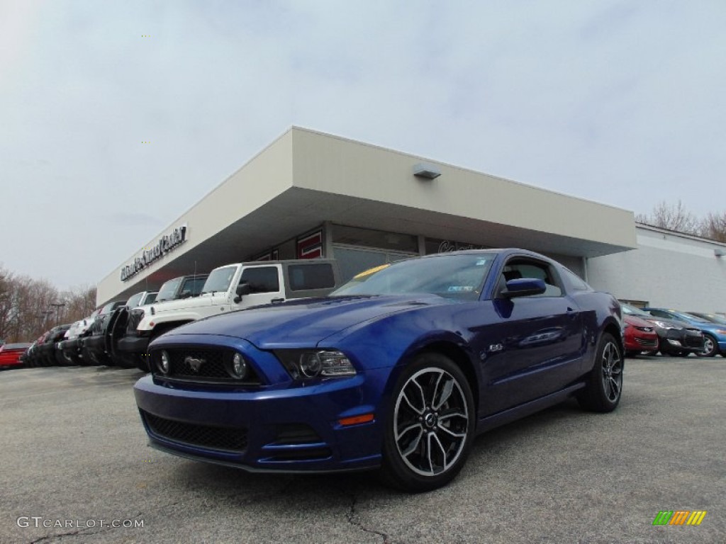 2014 Mustang GT Premium Coupe - Deep Impact Blue / Charcoal Black photo #29