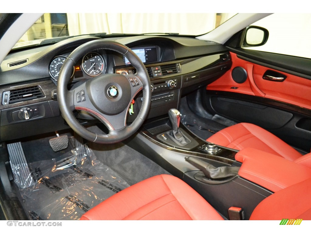 Coral Red/Black Interior 2012 BMW 3 Series 328i Coupe Photo #102633967