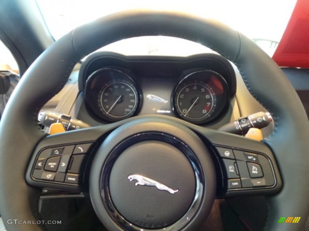 2015 Jaguar F-TYPE V8 S Convertible Red Steering Wheel Photo #102636127