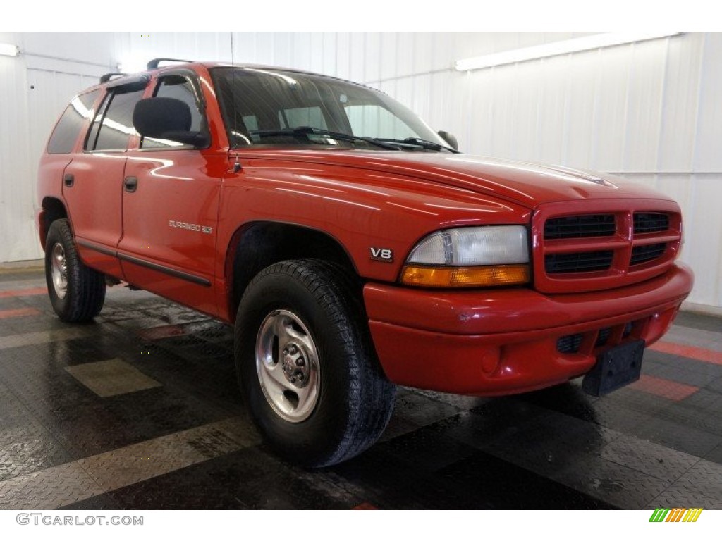 1998 Durango SLT 4x4 - Flame Red / Gray photo #5