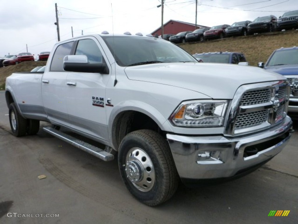 Bright White 2015 Ram 3500 Laramie Crew Cab 4x4 Exterior Photo #102638999