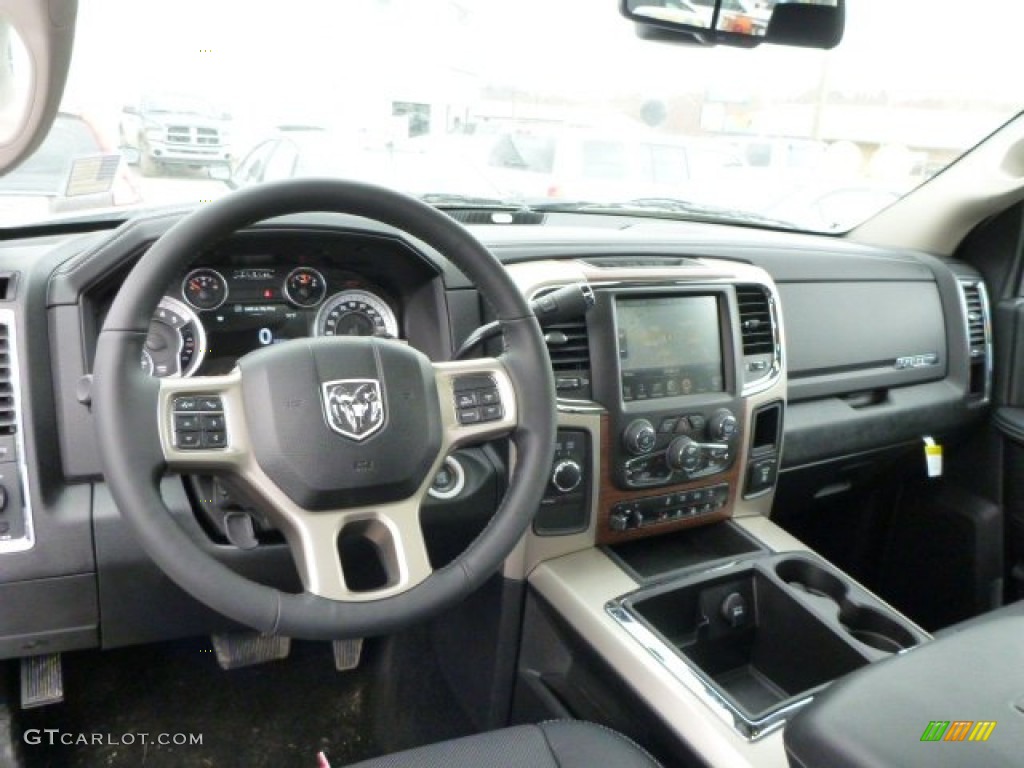 2015 Ram 3500 Laramie Crew Cab 4x4 Black Dashboard Photo #102639116
